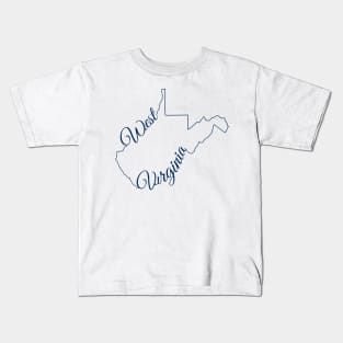 West Virginia State Outline Kids T-Shirt